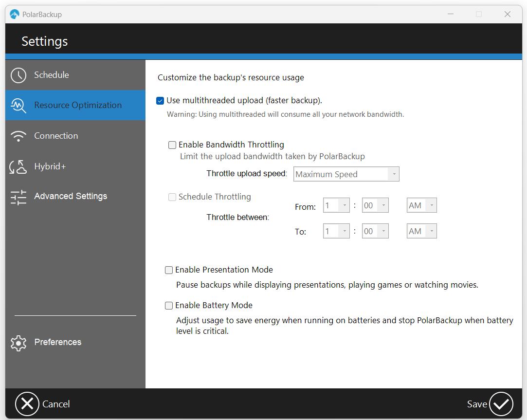 Multithreaded Upload Option